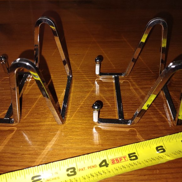 2 New Silver Plate Holder Easel Display Stand - 3 inch Stands for Display - Picture 3 of 4